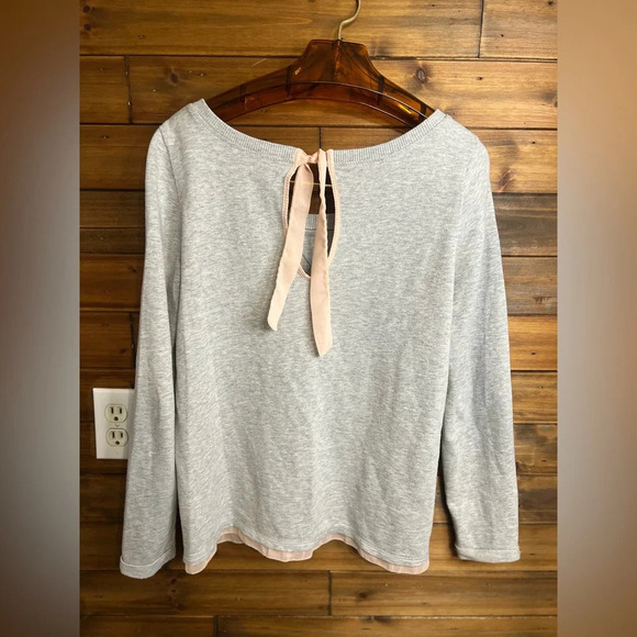 Aerie Pink Bow tie sweater size medium - Picture 3 of 7